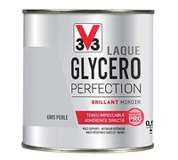 V33 Peinture multi-supports monocouche Laque Glycéro brillant, Gris perle 0,5L