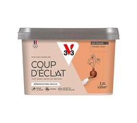 V33 Peinture Murale Coup d'Éclat® Caramel Doux Mat Poudré 2,5L | Tous murs neuf ou anciens, Rénovation facile, Masque les défauts, Lessivable, Contient des matières recy s