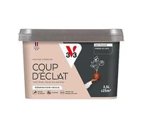 V33 Peinture Murale Coup d'Éclat® Pierre de Lave Mat Poudré 2,5L | Tous murs neuf ou anciens, Rénovation facile, Masque les défauts, Lessivable, Contient des matières recy s