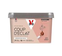 V33 Peinture Murale Coup d'Éclat® Rose Cendré Mat Poudré 2,5L | Tous murs neuf ou anciens, Rénovation facile, Masque les défauts, Lessivable, Contient des matières recy s