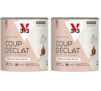 V33 Peinture murale intérieure Coup d'Éclat® Blanc cocon Mat Poudré 0,5L (Lot de 2)