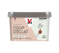 V33 Peinture murale intérieure Coup d'Éclat® Blanc écru Mat Poudré 2,5L | Tous murs neuf ou anciens, Rénovation facile, Masque les défauts, Lessivable, Contient des matières recy s