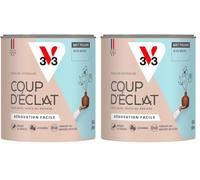 V33 Peinture murale intérieure Coup d'Éclat® Bleu matin Mat Poudré 0,5L (Lot de 2)