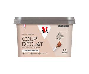 V33 Peinture murale intérieure Coup d'Éclat® Granit rose Mat Poudré 2,5L
