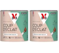V33 Peinture murale intérieure Coup d'Éclat® Jade clair Mat Poudré 0,5L (Lot de 2)