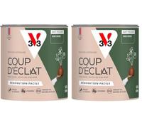 V33 Peinture murale intérieure Coup d'Éclat® Kaki dense Mat Poudré 0,5L (Lot de 2)