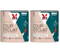 V33 Peinture murale intérieure Coup d'Éclat® Paon sombre Mat Poudré 0,5L (Lot de 2)
