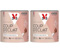 V33 Peinture murale intérieure Coup d'Éclat® Rose cendré Mat Poudré 0,5L (Lot de 2)