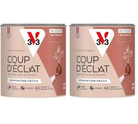 V33 Peinture murale intérieure Coup d'Éclat® Rose terracotta Mat Poudré 0,5L (Lot de 2)