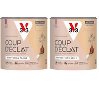 V33 Peinture murale intérieure Coup d'Éclat® Sable chaud Mat Poudré 0,5L (Lot de 2)