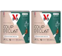 V33 Peinture murale intérieure Coup d'Éclat® Vert conifère Mat Poudré 0,5L (Lot de 2)