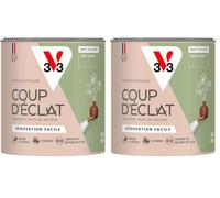 V33 Peinture murale intérieure Coup d'Éclat® Vert lichen Mat Poudré 0,5L (Lot de 2)