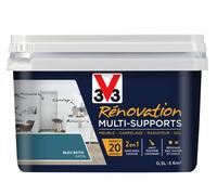 V33 Peinture rénovation multi-supports, Bleu batik satin 0,5L