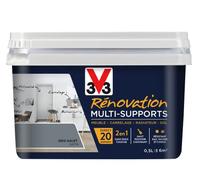 V33 Peinture rénovation multi-supports, Gris galet satin 0,5L