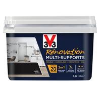 V33 Peinture rénovation multi-supports, Noir satin 0,5L