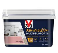 V33 Peinture rénovation multi-supports, Rose bohème satin 0,5L
