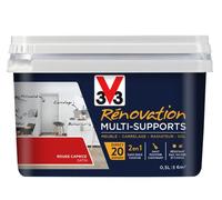 V33 Peinture rénovation multi-supports, Rouge caprice satin 0,5L