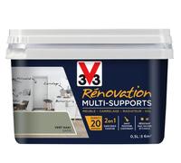 V33 Peinture rénovation multi-supports, Vert kaki satin 0,5L