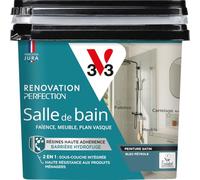 V33 Peinture Rénovation Perfection® Salle de Bain Bleu Pétrole Satin 750ml