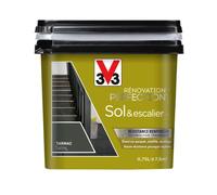 V33 Peinture Rénovation Perfection® Sol & Escalier Tarmac Satin 750ml | Résistance renforcée, Techonologie céramique, Haute résistance passages répétés