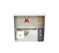 V33 - Peinture Rénovation Sols Carrelés (Carrelages - Marbres) - 2 en 1 - Satin Blanc - 0,75 L