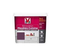 V33 Rénovation Meubles Cuisine (Bois vernis-Mélaminés-Stratifiés) Satin Cassis 0,75 L