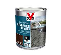 V33 Saturateur Rénovation Terrasses Et Bardages, Chêne Carbone 1L