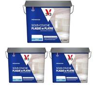 V33 SOUS-COUCHE PLAQUE DE PLATRE, Préparation avant peinture et papier peint, Blanc mat, 5L (Lot de 3)