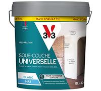 V33 SOUS-COUCHE UNIVERSELLE, Préparation avant peinture et papier peint, multi-supports, Blanc mat, 12L
