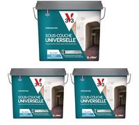 V33 SOUS-COUCHE UNIVERSELLE, Préparation avant peinture et papier peint, multi-supports, Blanc mat, 5L (Lot de 3)