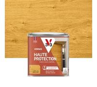 V33 Vernis bois extérieur Chêne clair brillant - Haute Protection - Haute résistance rayures et UV - Anti-goutte et tendu bon - Ecolabel - 0,5L