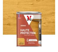 V33 Vernis bois extérieur Chêne clair brillant - Haute Protection - Haute résistance rayures et UV - Anti-goutte et tendu bon - Ecolabel - 1L