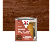 V33 Vernis bois extérieur Chêne foncé satin - Haute Protection - Haute résistance rayures et UV - Anti-goutte et tendu bon - Ecolabel - 0,5L