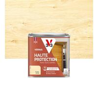 V33 Vernis bois extérieur Incolore satin - Haute Protection - Haute résistance rayures et UV - Anti-goutte et tendu bon - Ecolabel - 0,5L