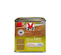V33 Vernis intérieur Satin meubles & boiseries, Chêne moyen 0,5L