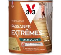 V33 Vitrificateur parquets passages extrêmes Gel escaliers, Incolore Brillant, 2,5L
