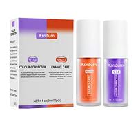 V34 Color Corrector Toothpaste, 2 in 1 Orange und Purple Teeth Whitening - Booster de blanchiment des dents/Dentifrice blanchissant puissant et décontaminant