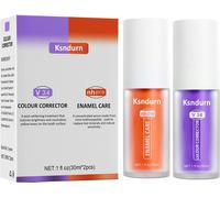 V34 Color Corrector Toothpaste,2 In 1 Orange Und Purple Teeth Whitening-Teeth Whitening Booster/Powerful Whitening Toothpaste And Decontaminating.[S191]