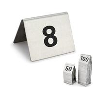 V3VOGUE Carte De Mariage Table Numéro Plaque - Chevalets De Table Numérotés en INOX, 1-50 1-100 Numéros Imprimés Recto-Verso, pour Cafés Bars Fête Restaurant Table Numéro Signe