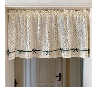 V3VOGUE Court Rideaux De Cuisine 100x45cm 200x90cm 1 Panneaux Bistrot Draperies Vintage Dentelle Crochet, Broderie Creuse Semi-Occultant, Petit Rideau Brise-bise pour Chambre Salon(150x90cm)