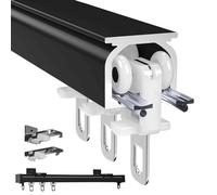 V3VOGUE Ensemble De Rails À Rideaux en Aluminium 50 100 300 500 600 Cm Rail De Plafond pour Rideaux, Système De Rail De Séparation De Pièce avec Rouleau, pour Grands Rideaux Lourds