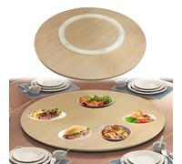 V3VOGUE Plateau De Service Rotatif Lazy Susan En Bois Rond, Ø 100cm Grand Plateau Tournante Pour Table À Manger, Assiette De Service 360° Rotative, Avec Roulement Silencieux