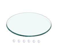 V3VOGUE Plateau De Table en Verre Trempé Lourd, Transparent Ø 38cm-Ø100cm, Plateau Verre Rond Table A Manger, Bord Poli Plat, pour Table Basse, Tables De Jardin, Plateau Tournant en Verre(65cm)