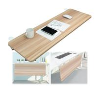 V3VOGUE Pliable À 90° Plateau De Clavier D'ordinateur, 55/65/75x25cm Plateau D'extension De Bureau en Bois, avec Pince en C, sans Perçage, Rallonge De Bureau pour Dactylographie Et Jeu