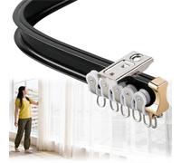 V3VOGUE Rail De Rideau Incurvé Manuel 100 280 660cm Rail De Rideaux avec Poulie Silence, Séparation De Pièce, Ensemble De Rail À Rideaux en Aluminium pour Plafond Ou Montage Mural