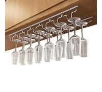 V3VOGUE Support À Verre Vin Inversé, Porte-Verres À Pied Suspendu avec 3/4/5/6/7/8 Rails, Wine Glass Holder, Porte-Verres Stemware pour Armoires À Vin, Bars, Cuisines (Row : 7Row, Size : Width: 18cm)