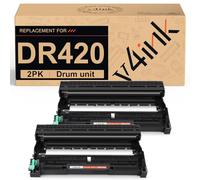 v4ink Lot de 2 tambours de rechange compatibles avec Brother DR420 DR-420 à utiliser pour imprimantes HL-2130 HL-2135W HL-2230 HL-2240 HL-2240D MFC-7240 MFC-7360 MFC-7365DN Brother IntelliFax-2840