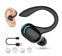 V5.2 Wireless Mono Bluetooth Headset, Casque Une Oreille avec Micro Intégré, IPX4 Waterproof Wireless Earbud, Hands-Free Bluetooth 20H Playback pour iPhone Android PC Office Driving Business Sport