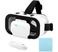 V5 Casque VR pour téléphone 3D VR Lunettes de réalité virtuelle Casque avec contrôleur Bluetooth Panorama réglable à 360° Distance pupille Protection des yeux Lunettes VR pour films et jeux, écran 4,7
