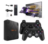 V5 Console Retrogaming, 128G 51000+ Jeux Console Retro, Écran HD 4K USB Plug and Play Retro Gaming avec Double Manettes sans Fil, 60+ Simulateurs Extension Emulateur Console pour La Maison